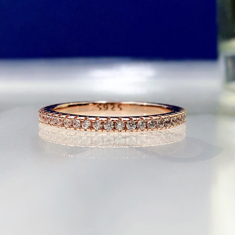 Silver Stackable Eternity Ring. Rose Gold Plated