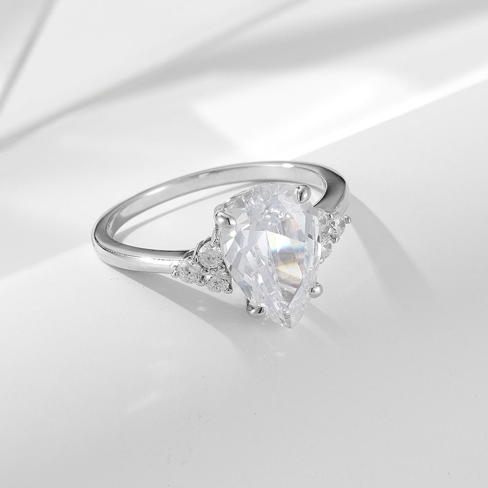 Silver 925 Pear Cut Ring