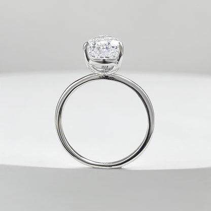 3 CT Pear Cut Solitaire Diamond Ring. White Gold Plated