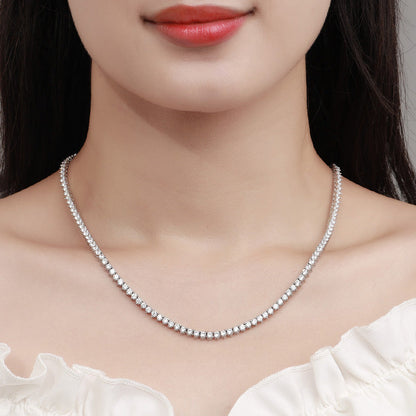 3mm Moissanite Tennis Necklace – 3-Prong Setting