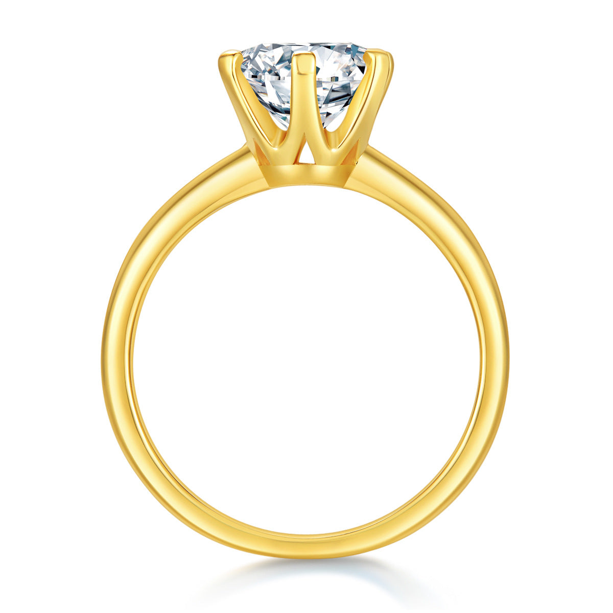 Classic Round Cut Moissanite Ring. Silver 925 Ring