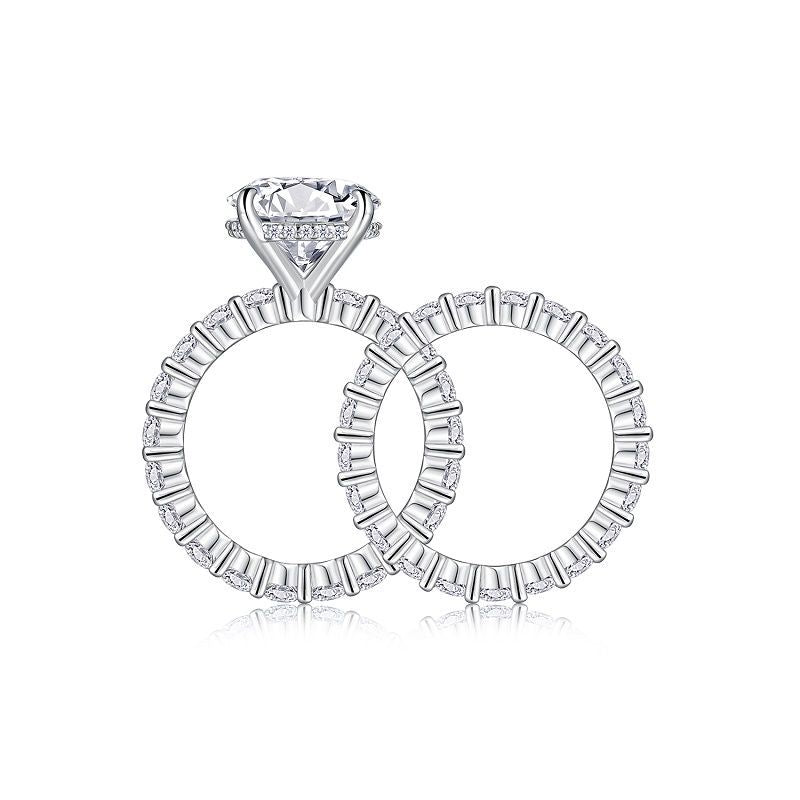 White Gold Plated Eternal Brilliance 5 Carat Moissanite Bridal Set