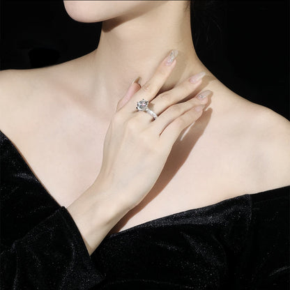 5 Carat Brilliant Round Ring. Silver 925 Ring