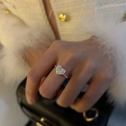 Heart Shaped Diamond Solitaire Ring
