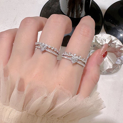 White Gold Plated. Radiant Heart Promise Ring