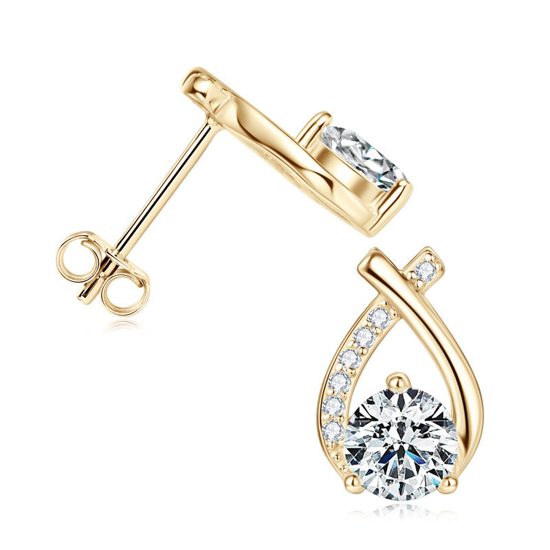 Fishtail Moissanite Diamond Earrings