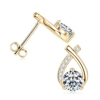 Fishtail Moissanite Diamond Earrings