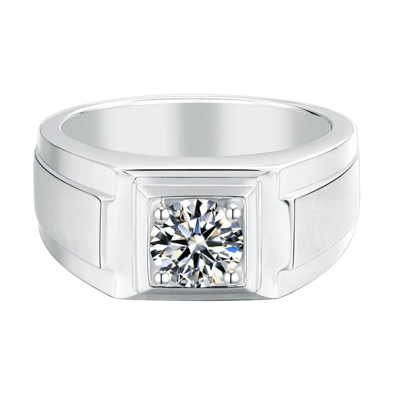 Men’s Solitaire Moissanite Ring