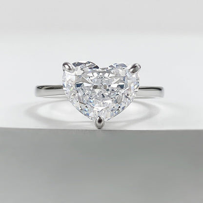Heart Shaped Diamond Solitaire Ring