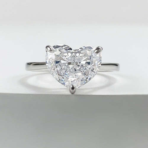 Heart Shaped Diamond Solitaire Ring