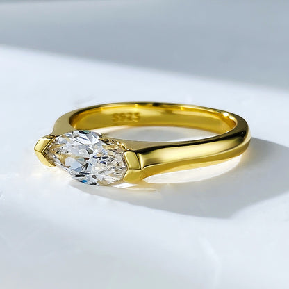 Gold Plated Marquise Cut Ring