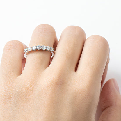 Half Eternity Band with Round Moissanite Stones