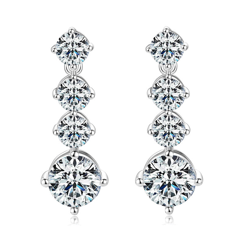 Silver Moissanite Earrings 