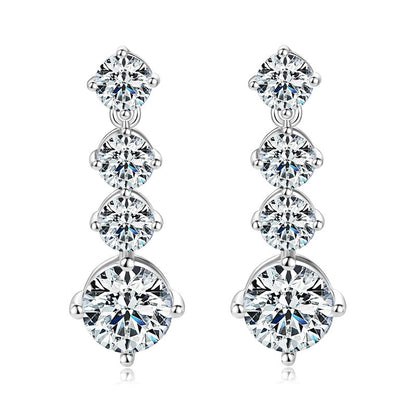 Silver Moissanite Earrings 