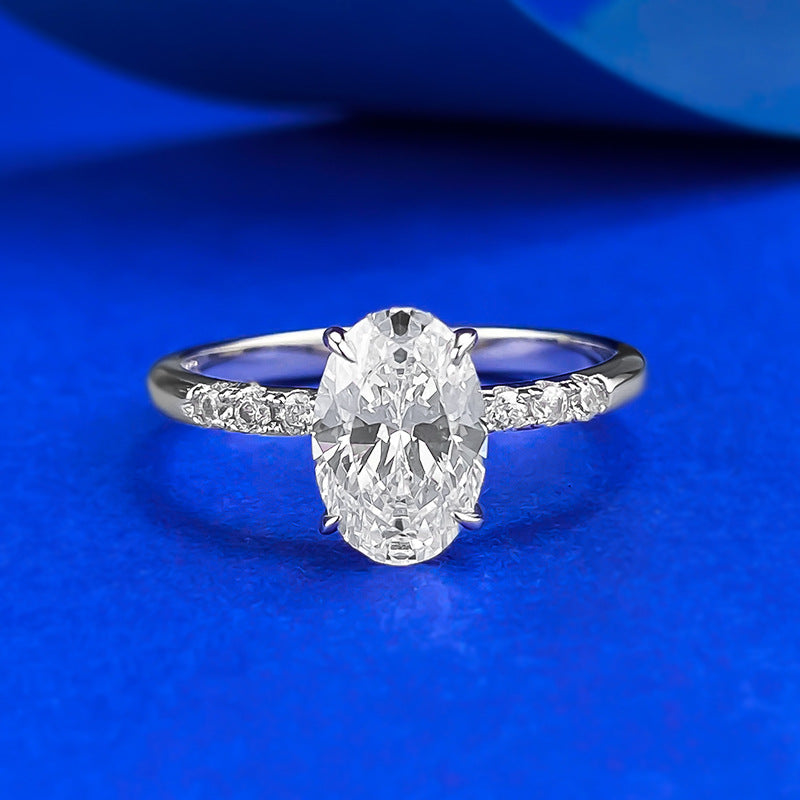 Sterling Silver 925 2 CT Oval Ring