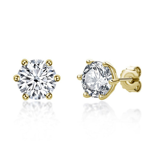 Round Brilliant Moissanite Earrings
