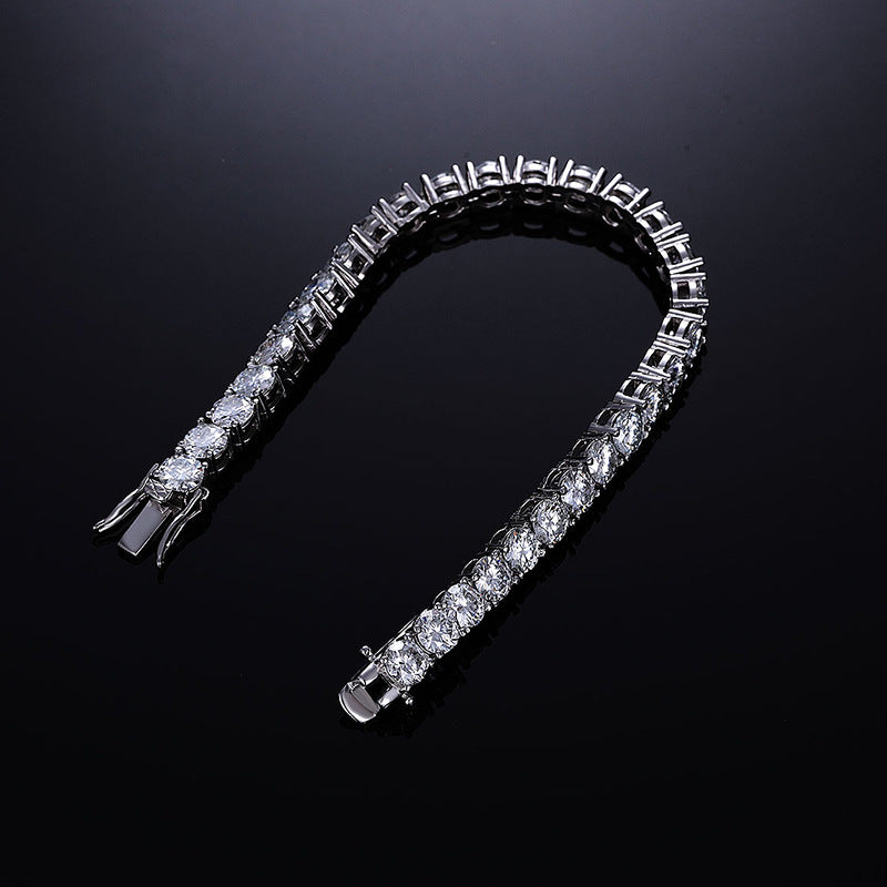 White Gold Plated 
5mm Classic Moissanite Tennis Bracelet