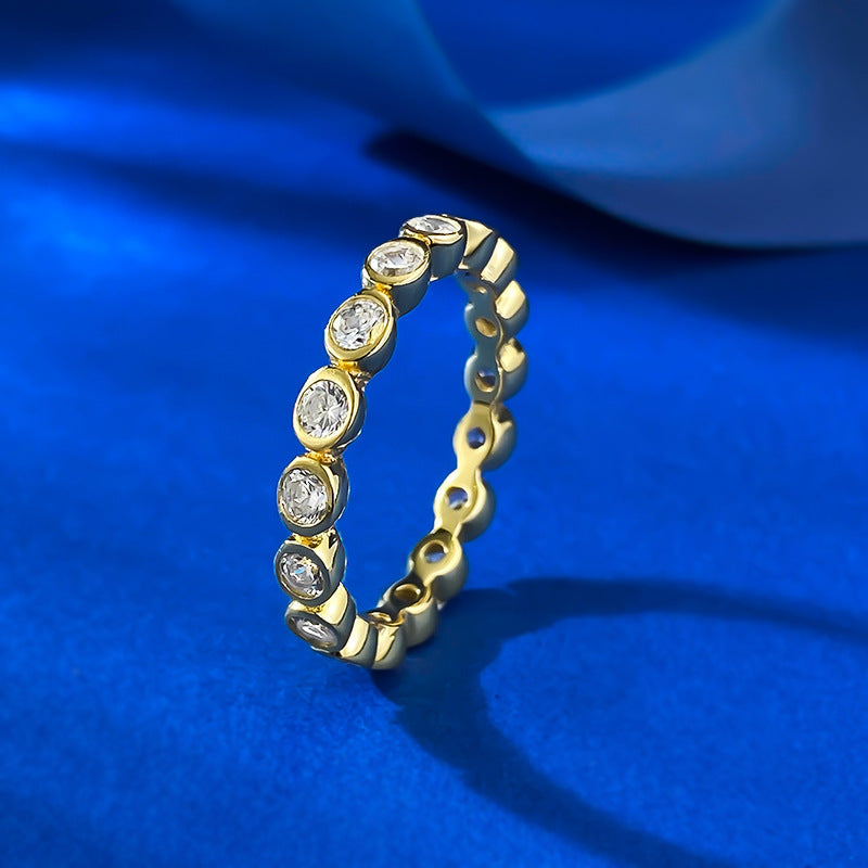 Silver 925 Golden Glow Eternity Ring