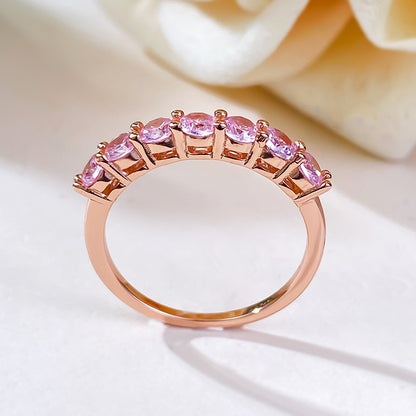Rose Gold Pink Diamond Wedding Band