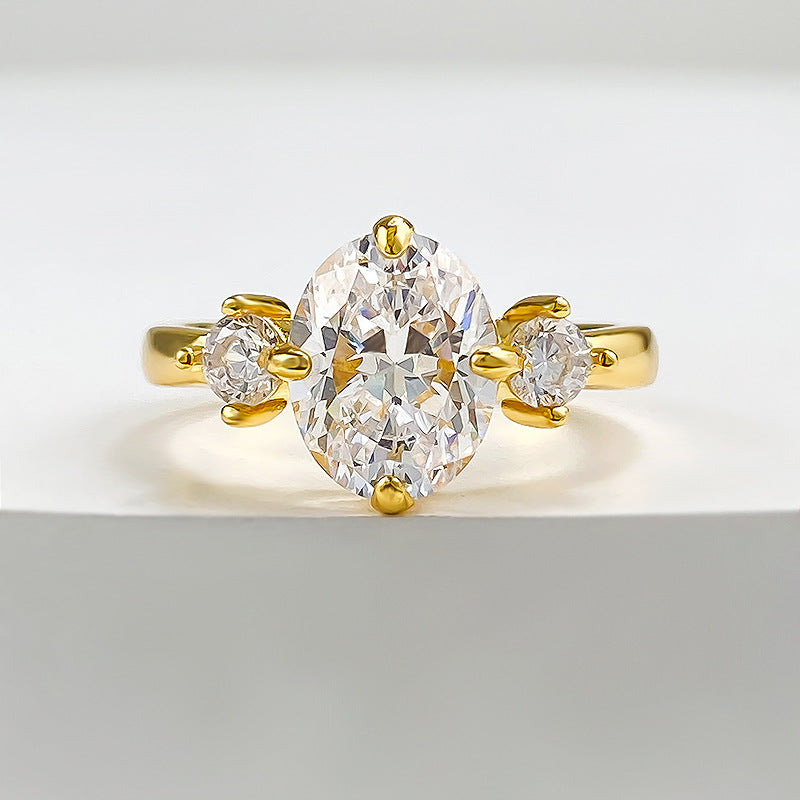 Gold Plated Oval Cut Ring