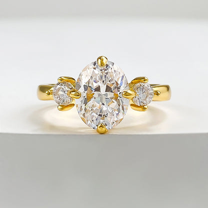 Gold Plated Oval Cut Ring