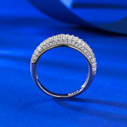 Silver 925 White Gold Plated Iced Pavé Elegance Band 