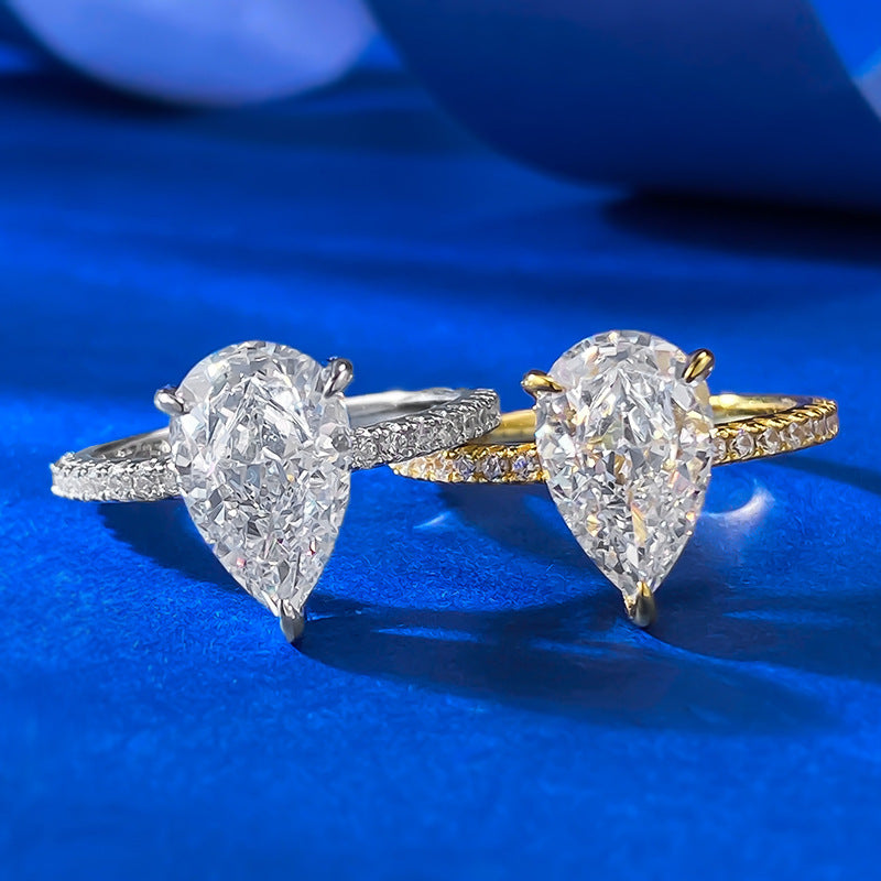 Radiant Teardrop Elegance Ring. Travel Engagement Ring