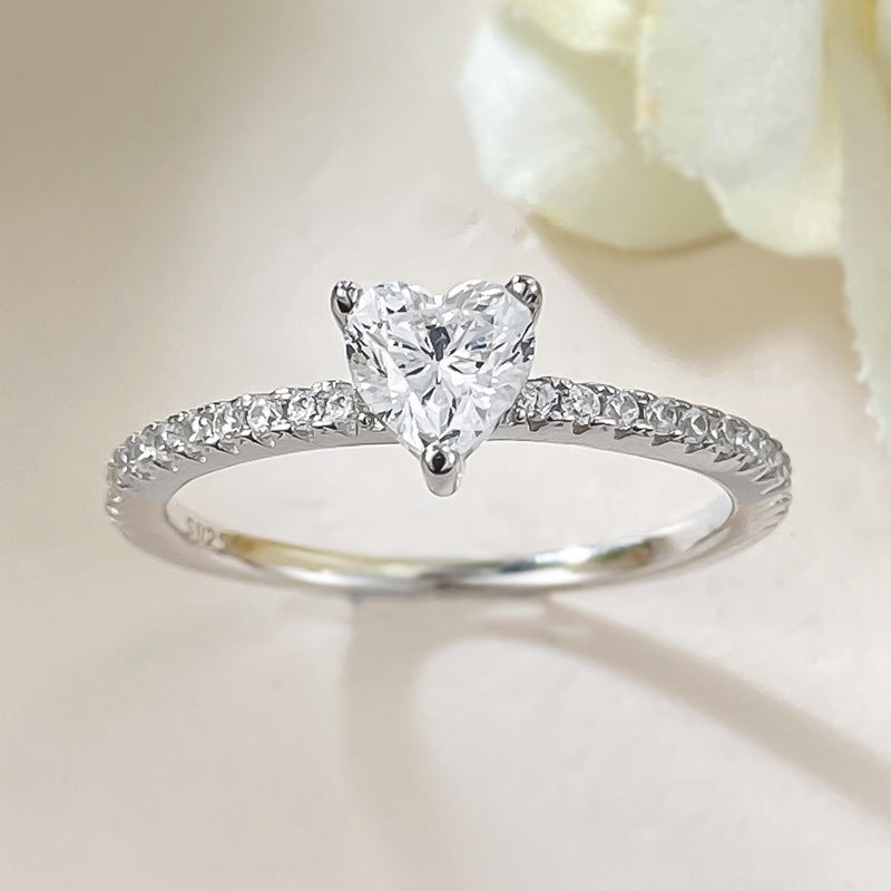Silver 925. Radiant Heart Promise Ring