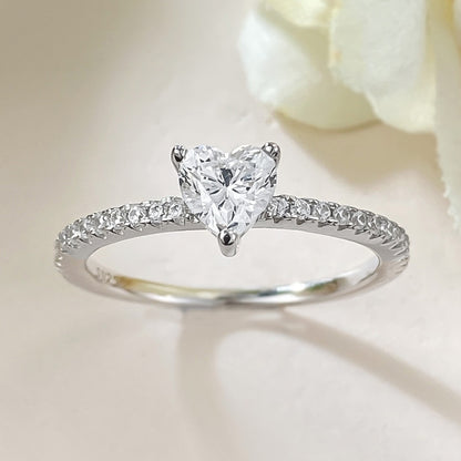 Silver 925. Radiant Heart Promise Ring