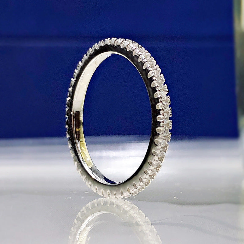 Silver Stackable Eternity Ring. Silver 925. White Gold Plated
