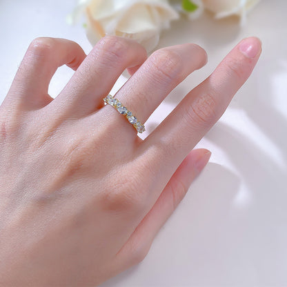 Pear & Round Cut Half Eternity Band