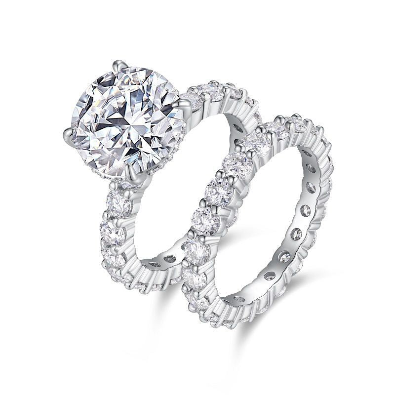 Silver 925 Eternal Brilliance 5 Carat Moissanite Bridal Set