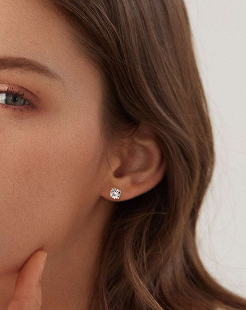 Silver Moissanite Earrings 