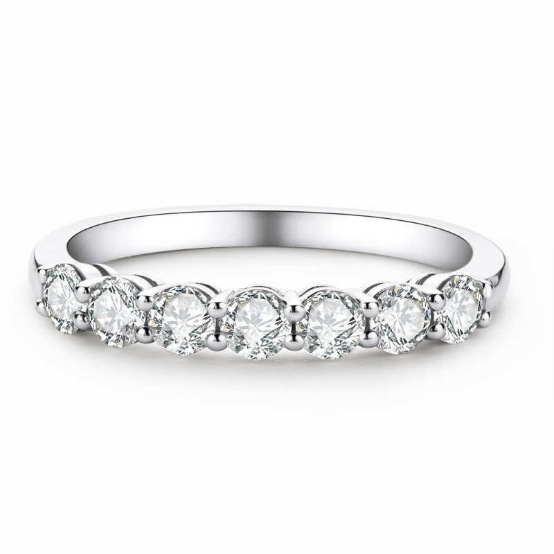 Half Eternity Band with Round Moissanite Stones