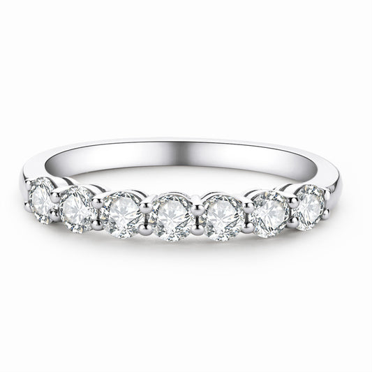 Half Eternity Band with Round Moissanite Stones