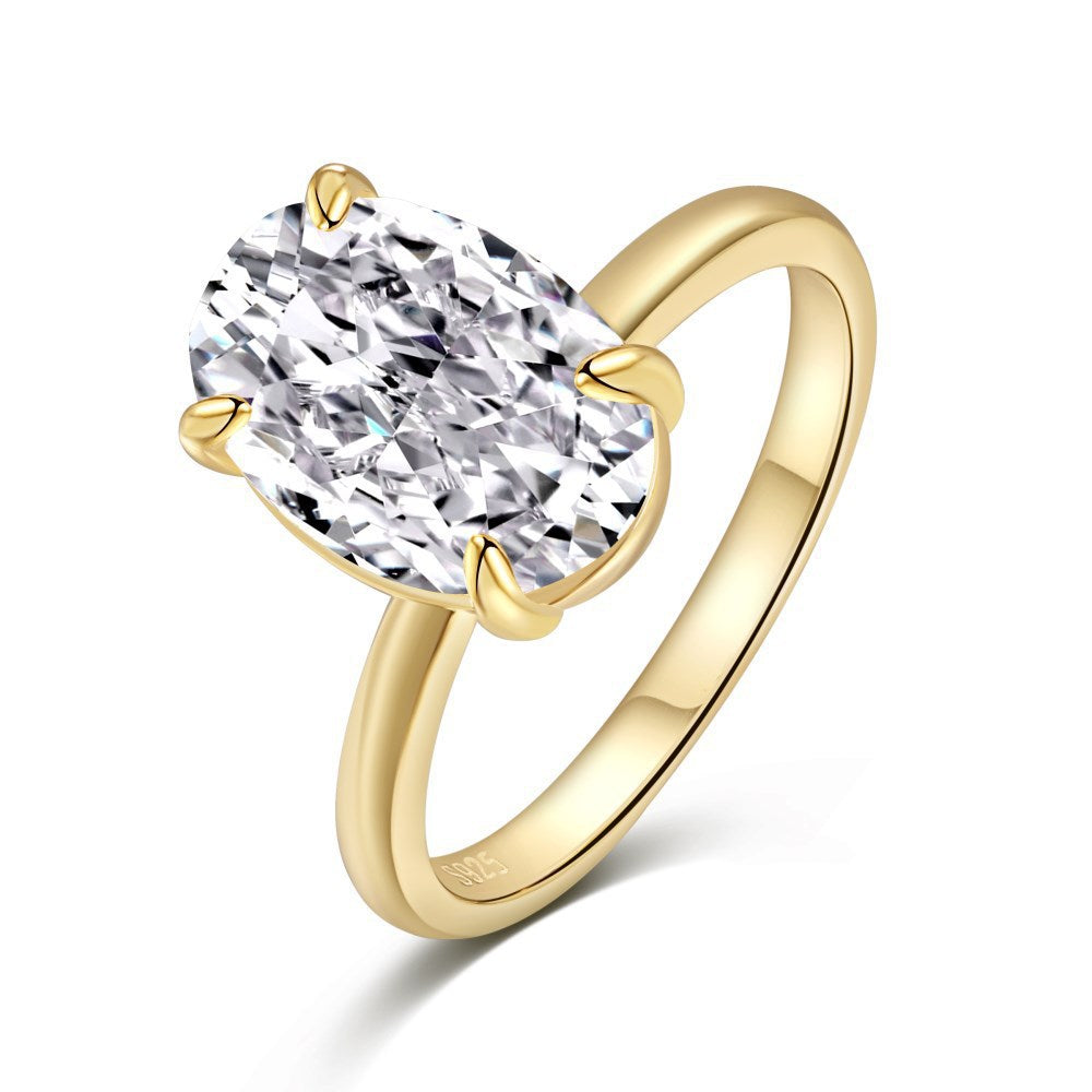 Oval Cut Gold Plated Ring