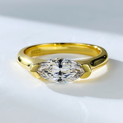 Marquise Diamond V-Prong Solitaire Engagement Ring