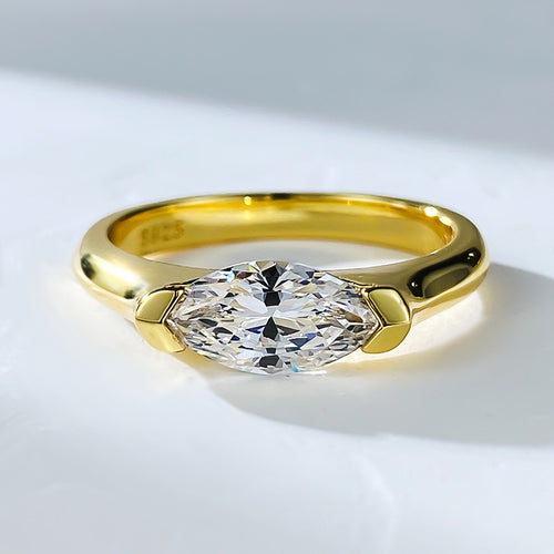 Marquise Diamond V-Prong Solitaire Engagement Ring