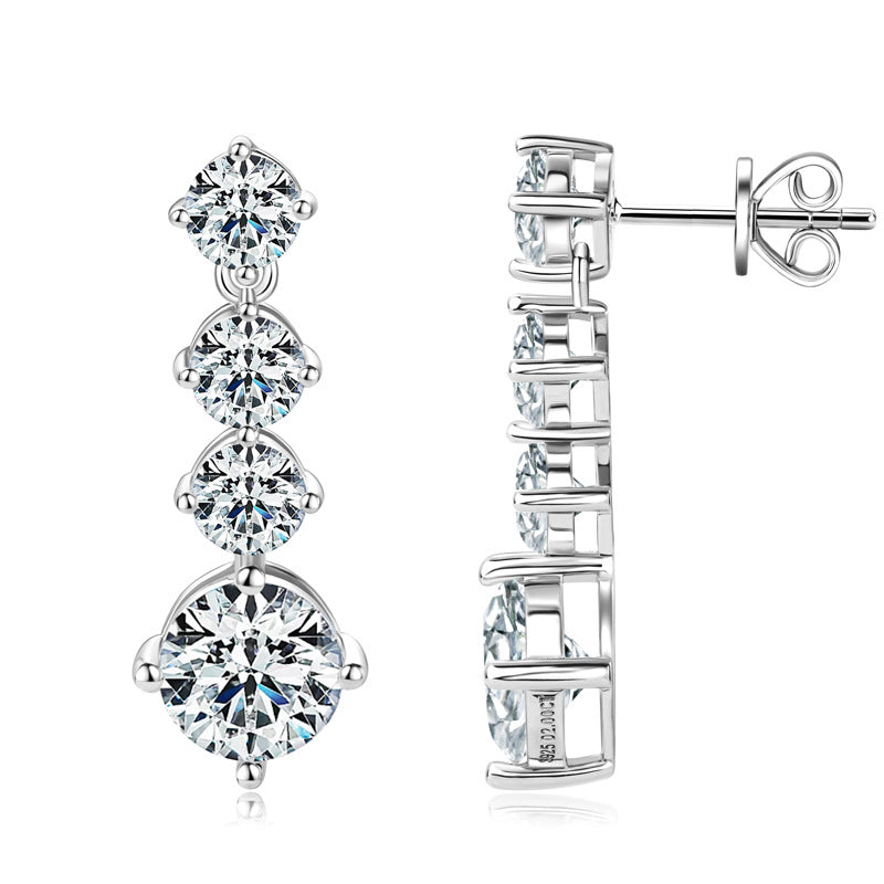 Silver Moissanite Earrings 