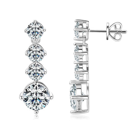Silver Moissanite Earrings 