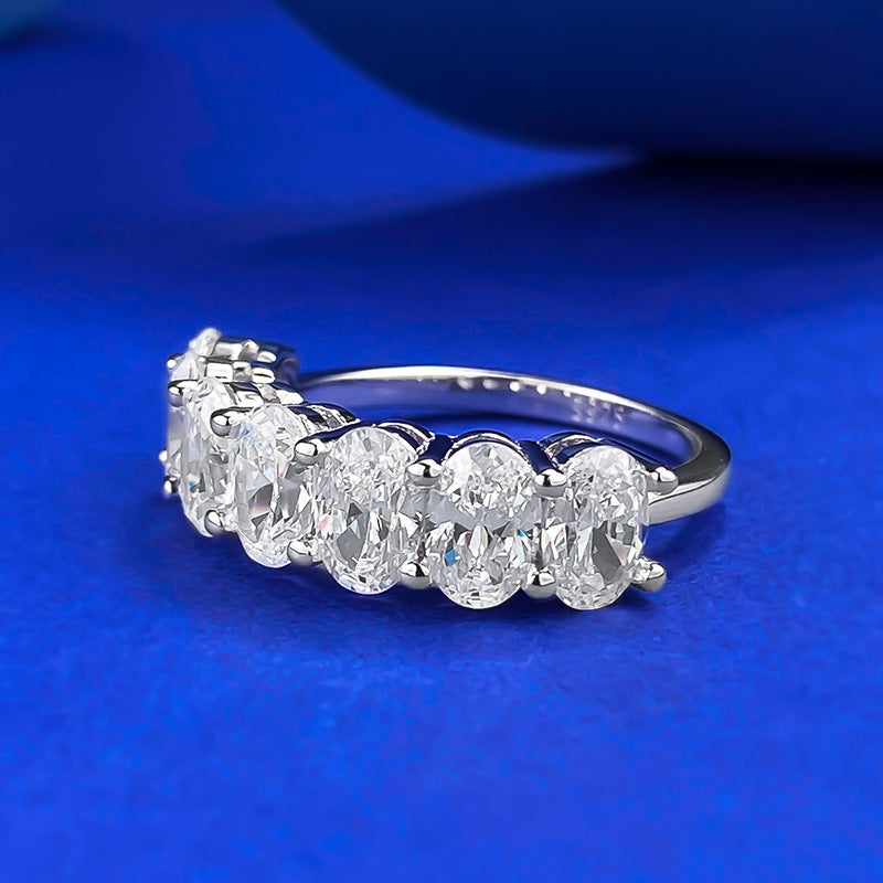 Oval Half Eternity Ring 