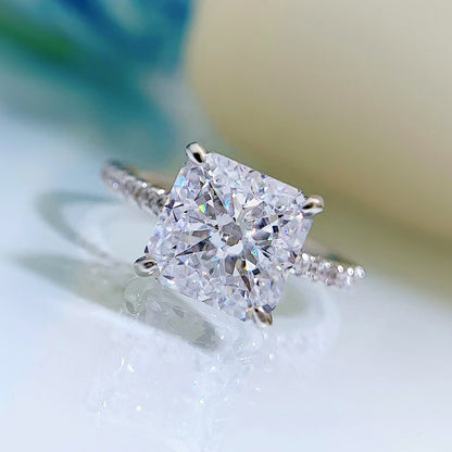Silver Crushed Ice Princess-Cut Sparkle Ring