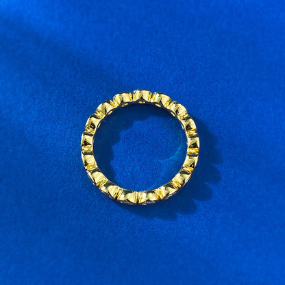 Golden Glow Eternity Ring. Silver 925 Ring. 