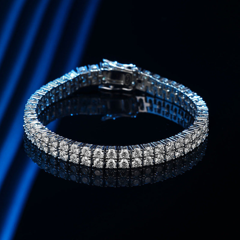 Double Row Diamond Tennis Bracelet