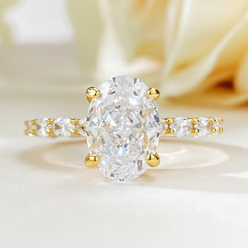3 CT Crushed Ice Oval Cut Ring. Travel Engagement Ring
