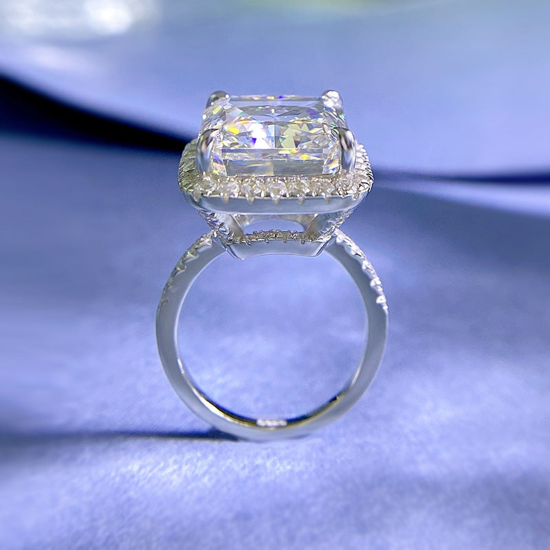 Crushed Ice Cushion Cut Halo Ring