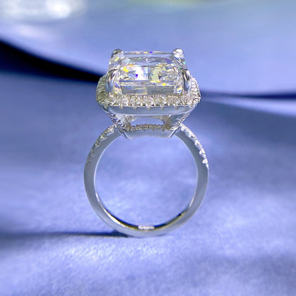 Crushed Ice Cushion Cut Halo Ring