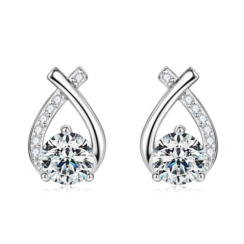 Fishtail Twist Moissanite Stud Earrings