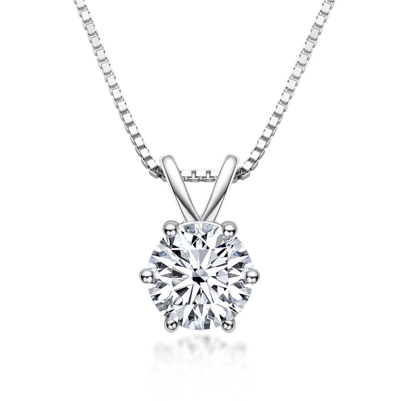 Classic Brilliant Round Moissanite Pendant Necklace