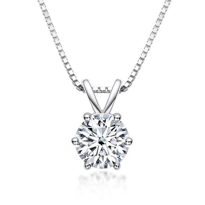 Classic Brilliant Round Moissanite Pendant Necklace